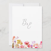 オレンジ色のピンク色の黄色い野結婚花夏 招待状 (裏面)