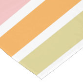 オレンジ色のピンク金ゴールドと緑のストライプ ショートテーブルランナー (コーナー)