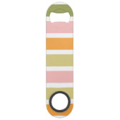 オレンジ色のピンク金ゴールドと緑のストライプ スピード栓抜き (裏面)