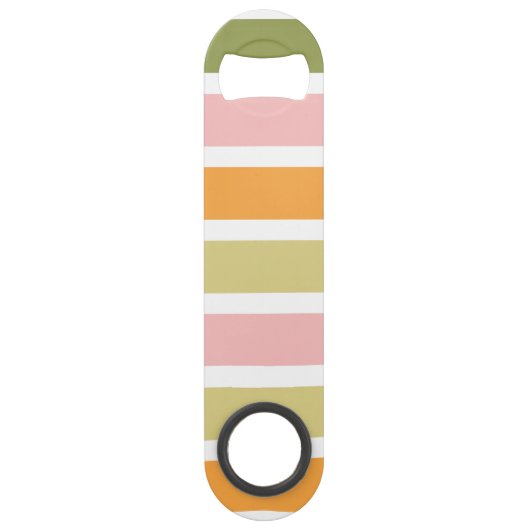 オレンジ色のピンク金ゴールドと緑のストライプ スピード栓抜き (正面)