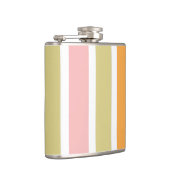 オレンジ色のピンク金ゴールドと緑のストライプ フラスク (右)