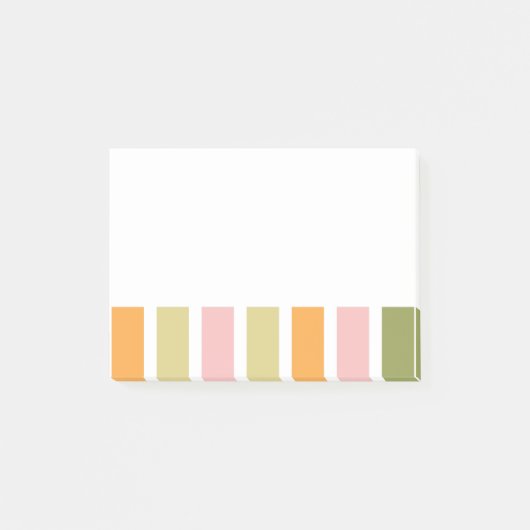 オレンジ色のピンク金ゴールドと緑のストライプ ポストイット (正面)