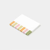 オレンジ色のピンク金ゴールドと緑のストライプ ポストイット (アングル)