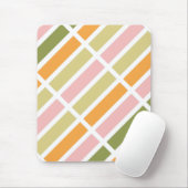 オレンジ色のピンク金ゴールドと緑のストライプ マウスパッド (マウス)