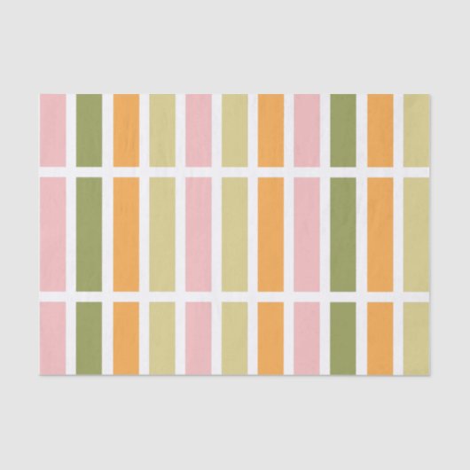 オレンジ色のピンク金ゴールドと緑のストライプ 薄葉紙 (正面)