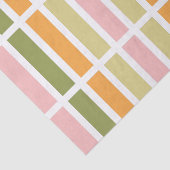 オレンジ色のピンク金ゴールドと緑のストライプ 薄葉紙 (詳細)