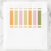 オレンジ色のピンク金ゴールドと緑のストライプ 長方形シール (バッグ)