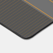 オレンジ色のピンストライプ付きグレー デスクマット (コーナー)