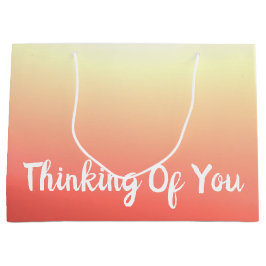 オレンジ色のピーチと黄色 ラージペーパーバッグ