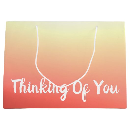 オレンジ色のピーチと黄色 ラージペーパーバッグ (正面)