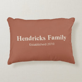 オレンジ色のファミリー名「確立」（バックパターン付） アクセントクッション