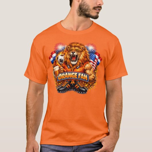 オレンジ色のファン Tシャツ (正面)