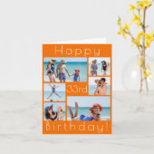 オレンジ色のフォトコラージュ誕生日カードカスタム- Age Gr カード (黄色い花)