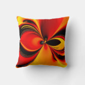 オレンジ色のフューリーのフラクタルアメリカのモジョ枕 クッション (裏面)