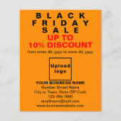 オレンジ色のフライヤーでビジネスのブラック金曜販売 チラシ (正面)