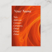 オレンジ色のフラクタル渦巻きの黄金の葉 名刺 (正面)