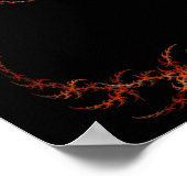 オレンジ色のフラクタル縁どファンバスまたはポスター ポスター (角)