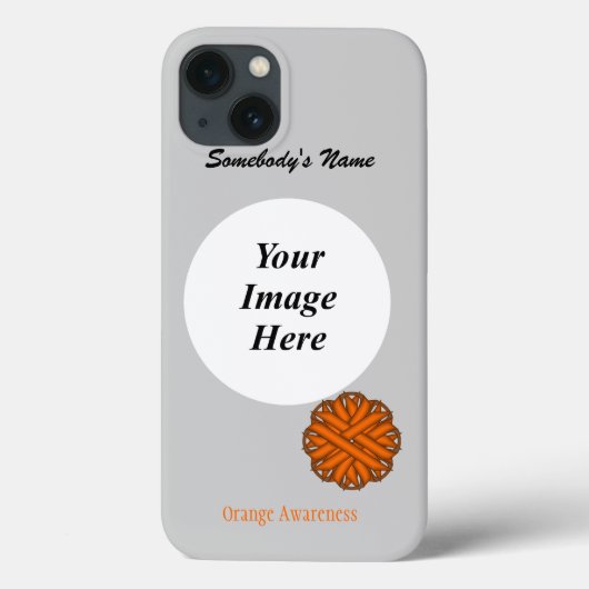 オレンジ色のフラワーリボンテンプレートby Kenneth Yoncich Case-Mate iPhoneケース (裏面)
