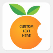 オレンジ色のフルーツシールを食べる スクエアシール (正面)