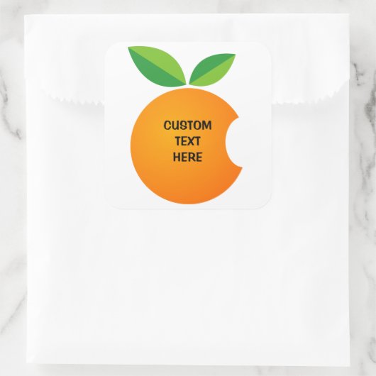 オレンジ色のフルーツシールを食べる スクエアシール (バッグ)