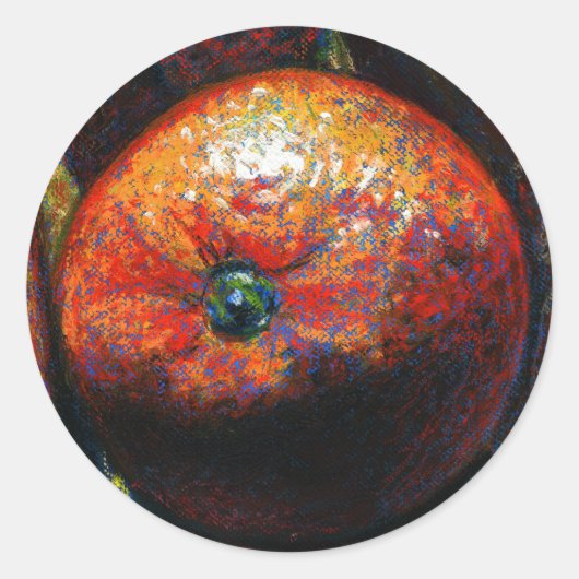 オレンジ色のフルーツシール ラウンドシール (正面)