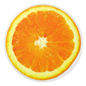 オレンジ色のフルーツスライスおもしろいグルメ2Dグラフィック セラミックノブ (正面)