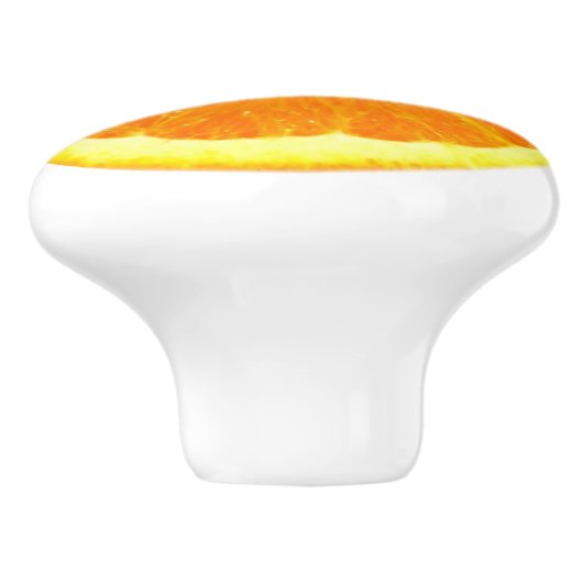 オレンジ色のフルーツスライスおもしろいグルメ2Dグラフィック セラミックノブ (側面)