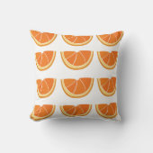 オレンジ色のフルーツスライス クッション (正面)