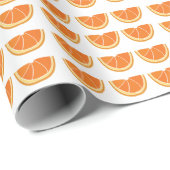 オレンジ色のフルーツスライス ラッピングペーパー (ロールコーナー)