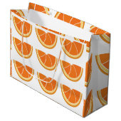 オレンジ色のフルーツスライス ラージペーパーバッグ (正面アングル)