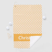 オレンジ色のフルーツパターンのパーソナライズ ゴルフタオル (インサイチュ)