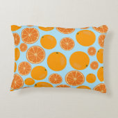 オレンジ色のフルーツパターン アクセントクッション (裏面)