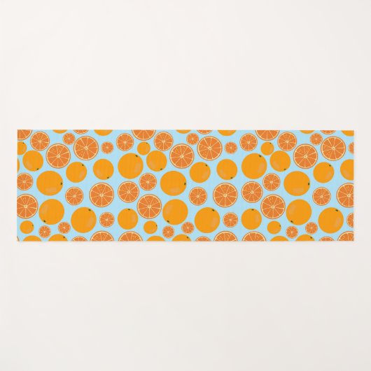 オレンジ色のフルーツパターン ヨガマット (正面(横))