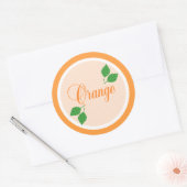 オレンジ色のフルーツラベルシール ラウンドシール (封筒)