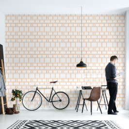 オレンジ色のフレームギャラリージオメトリ水平パターン 壁紙