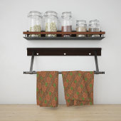 オレンジ色のフローラの散水繊維テクスチャ キッチンタオル