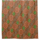 オレンジ色のフローラの散水繊維テクスチャ シャワーカーテン (正面)