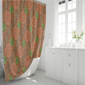 オレンジ色のフローラの散水繊維テクスチャ シャワーカーテン