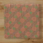 オレンジ色のフローラの散水繊維テクスチャ ストーンコースター