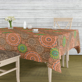 オレンジ色のフローラの散水繊維テクスチャ テーブルクロス