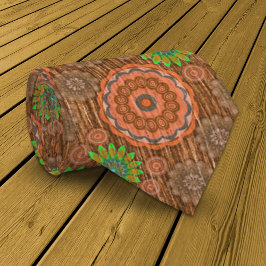 オレンジ色のフローラの散水繊維テクスチャ ネクタイ