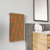 オレンジ色のフローラの散水繊維テクスチャ ビーチタオル