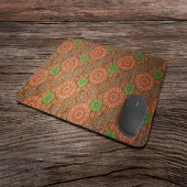 オレンジ色のフローラの散水繊維テクスチャ マウスパッド