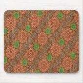 オレンジ色のフローラの散水繊維テクスチャ マウスパッド (正面)