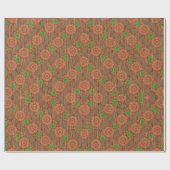 オレンジ色のフローラの散水繊維テクスチャ ラッピングペーパー (フラット)