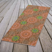 オレンジ色のフローラの雨の散布ファイバーのテクスチャ ヨガマット