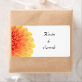 オレンジ色のフローラウェディングラベル ラベル (インサイチュ)