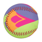 オレンジ色のフローラシェイプイラストレーション 野球ボール (正面左)