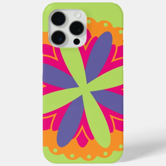 オレンジ色のフローラシェイプイラストレーション Case-Mate iPhoneケース (裏面)