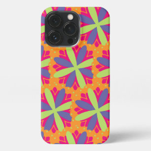 オレンジ色のフローラシェイプイラストレーション iPhone 13 PROケース